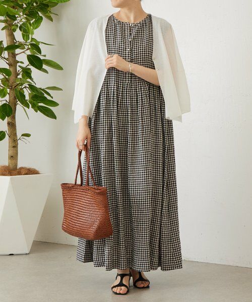 BEARDSLEY / ビアズリー ロング・マキシ丈ワンピース | 《5/2(土)12:00予約開始》リネンギンガムタックワンピ | 詳細5