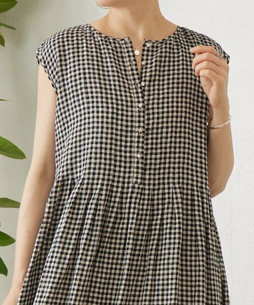 BEARDSLEY / ビアズリー ロング・マキシ丈ワンピース | 《5/2(土)12:00予約開始》リネンギンガムタックワンピ | 詳細7