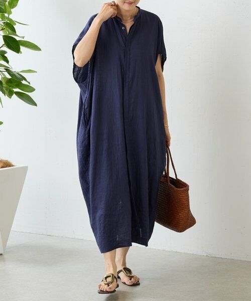 BEARDSLEY / ビアズリー ロング・マキシ丈ワンピース | 《4/29(水)12:00予約開始予定》リネンコクーンワンピ | 詳細1