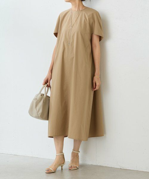 BEARDSLEY / ビアズリー ロング・マキシ丈ワンピース | 《4/29(水)12:00予約開始予定》キャップスリーブコットンワンピ（キャメル）
