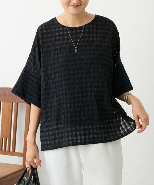 BEARDSLEY / ビアズリー シャツ・ブラウス | 《4/5(日)12：00予約開始》シアーギンガム前後ブラウス | 詳細1