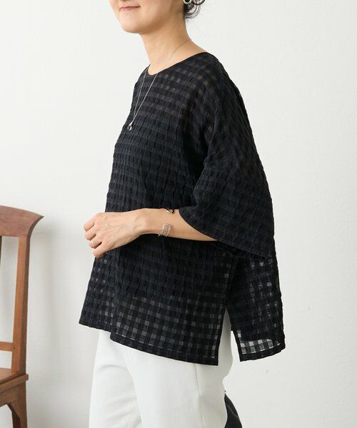 BEARDSLEY / ビアズリー シャツ・ブラウス | 《4/5(日)12：00予約開始》シアーギンガム前後ブラウス | 詳細2