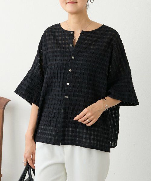 BEARDSLEY / ビアズリー シャツ・ブラウス | 《4/5(日)12：00予約開始》シアーギンガム前後ブラウス | 詳細7