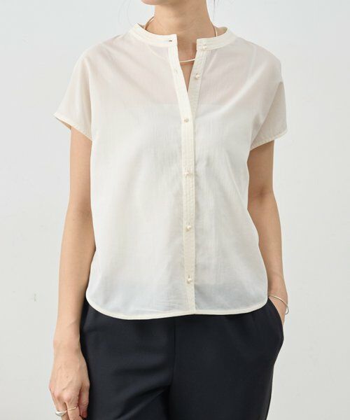 BEARDSLEY / ビアズリー シャツ・ブラウス | パールボタンフレンチブラウス《LIVETART》 | 詳細1