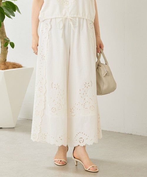 BEARDSLEY / ビアズリー その他パンツ | 《5/21予約》フラワーカットワークパネル刺繍パンツ《15 quinze》 | 詳細1