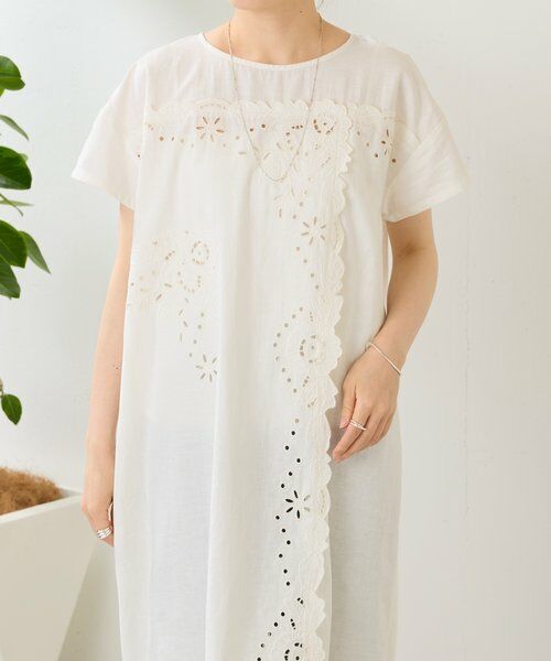 BEARDSLEY / ビアズリー ロング・マキシ丈ワンピース | 《5/21予約》フラワーカットワークパネル刺しゅうワンピ《15 quinze》 | 詳細4