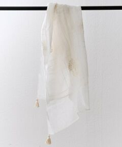BEARDSLEY / ビアズリー マフラー・ショール・スヌード・ストール | 《5/31(日)12時予約》草花の刺繍とポンポンのストール《CITRUS》