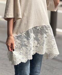 BEARDSLEY / ビアズリー カットソー | 裾シアー刺繍Tee