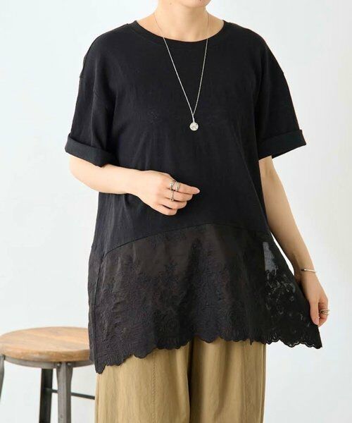 BEARDSLEY / ビアズリー カットソー | 裾シアー刺繍Tee | 詳細16