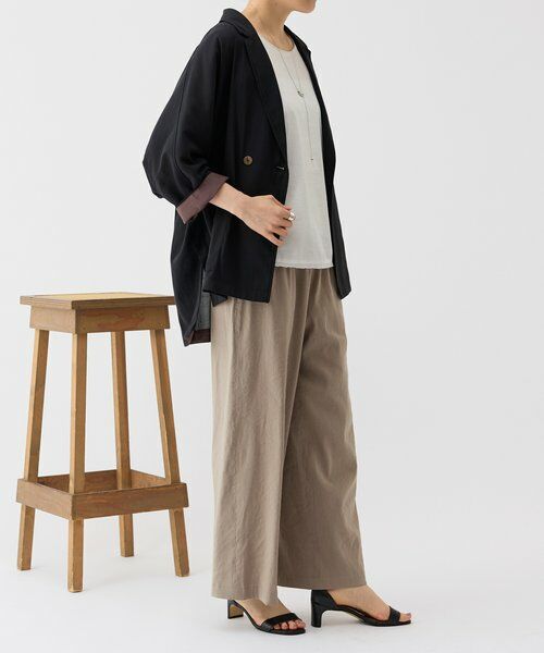 BEARDSLEY / ビアズリー その他パンツ | リネンストレッチウエストリブワイドパンツ【セットアップ】 | 詳細11