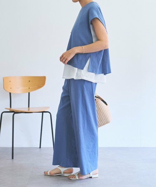 BEARDSLEY / ビアズリー その他パンツ | リネンストレッチウエストリブワイドパンツ【セットアップ】 | 詳細19