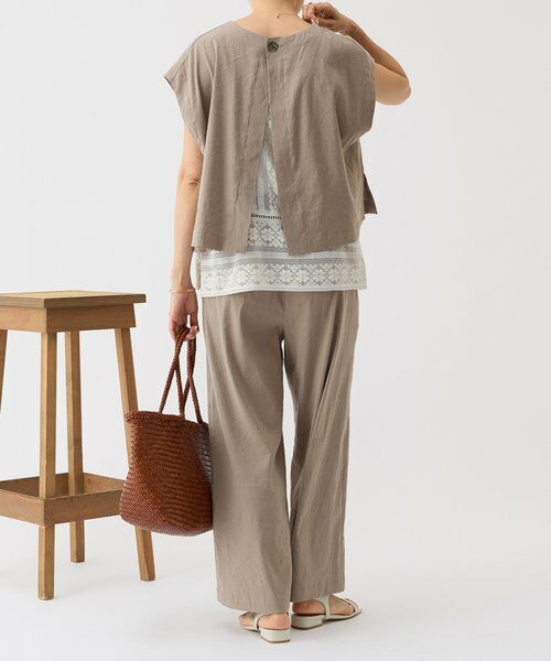 BEARDSLEY / ビアズリー その他パンツ | リネンストレッチウエストリブワイドパンツ【セットアップ】 | 詳細6