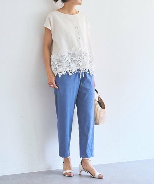 BEARDSLEY / ビアズリー その他パンツ | リネンストレッチウエストリブスリムパンツ【セットアップ】 | 詳細4