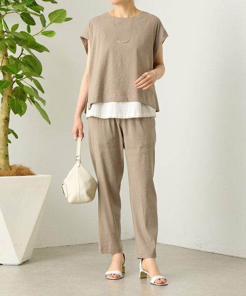 BEARDSLEY / ビアズリー その他パンツ | リネンストレッチウエストリブスリムパンツ【セットアップ】 | 詳細21
