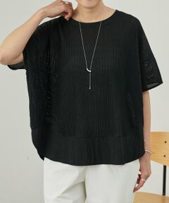 BEARDSLEY / ビアズリー カットソー | 《6/11(木)12:00予約開始》メッシュプリーツラウンドプルオーバー