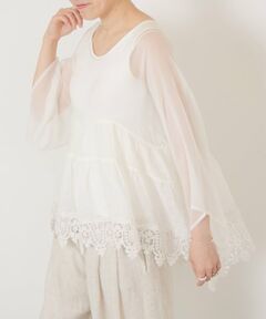 BEARDSLEY / ビアズリー シャツ・ブラウス | 《MAURIZIO MYKONOS》裾レースチュニック