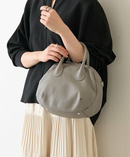 BEARDSLEY / ビアズリー トートバッグ | ラウンドミニボストンバッグ《本革》(トープ)