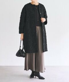 BEARDSLEY / ビアズリー その他アウター | 《7/8(水)12時予約》もこもこ花ジャガードコート《15 quinze》