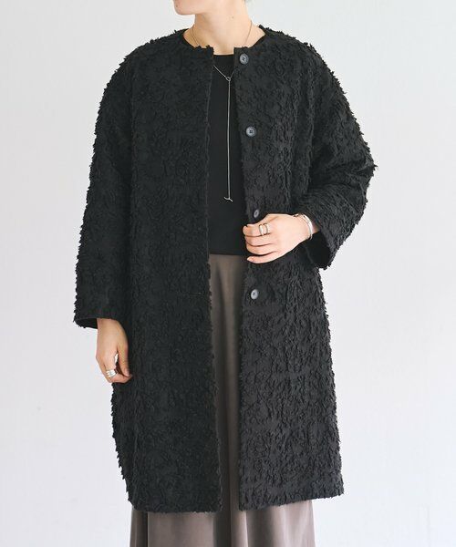 BEARDSLEY / ビアズリー その他アウター | 《7/8(水)12時予約》もこもこ花ジャガードコート《15 quinze》 | 詳細4