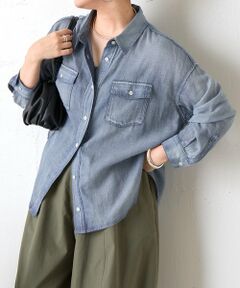 BEARDSLEY / ビアズリー シャツ・ブラウス | ショートシフォンデニムシャツ