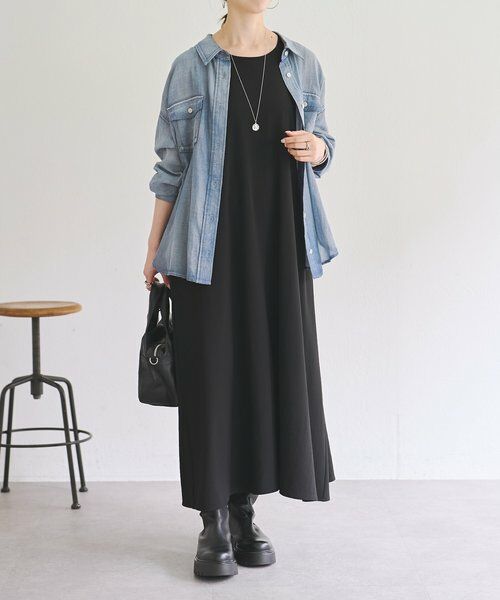 BEARDSLEY / ビアズリー シャツ・ブラウス | ショートシフォンデニムシャツ | 詳細12