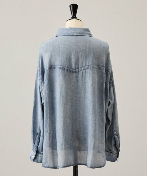 BEARDSLEY / ビアズリー シャツ・ブラウス | ショートシフォンデニムシャツ | 詳細24