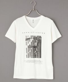 BY WALL STREET フォト VネックTシャツ