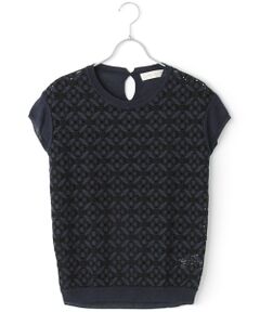 BEAUTY&YOUTH UNITED ARROWS / ビューティー&ユース ユナイテッドアローズ トップス | BYSF クロシェット+ニット ショートスリーブ