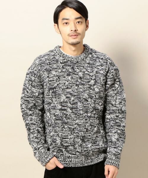 セール By ローゲージ ミックス ケーブル ニット ニット セーター