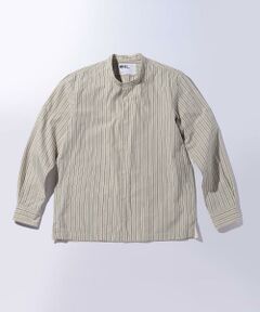 ＜MHL.＞ WIDE STRIPE NO COLLAR SHIRT/シャツ