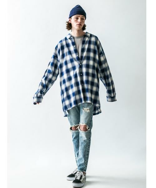 BEAUTY&YOUTH UNITED ARROWS / ビューティー&ユース ユナイテッドアローズ シャツ・ブラウス | ＜monkey time＞  OMBRE CHECK LONG SHIRT/シャツ | 詳細7