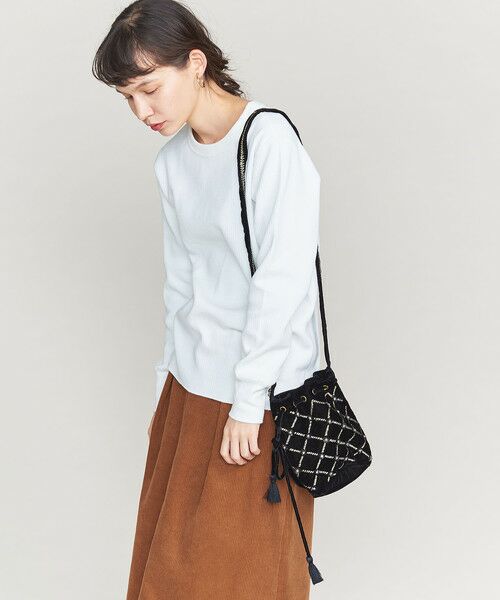 BEAUTY&YOUTH UNITED ARROWS / ビューティー&ユース ユナイテッドアローズ ショルダーバッグ | ＜ne Quittez pas＞ベルベットビジューキルトバッグ | 詳細8