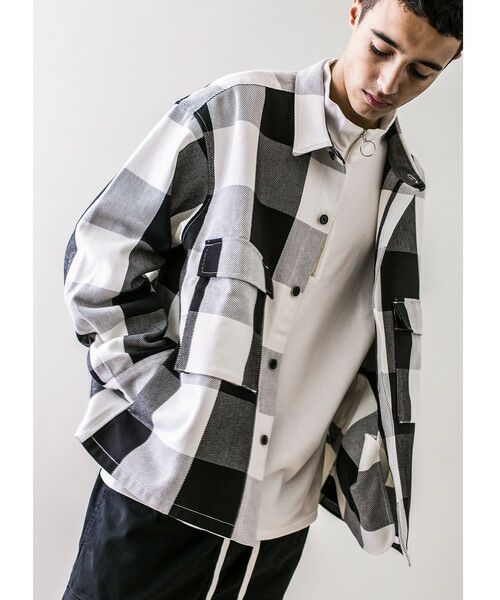 超格安価格monkey time BLOCK CHECK CROPPED CPOシャツ