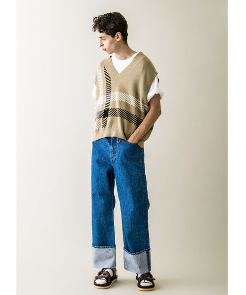 ＜monkey time＞ DENIM ROLL UP BUGGY/デニムパンツ