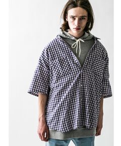 ＜monkey time＞ OVERSIZED CHECK REG SSL SHIRT/シャツ