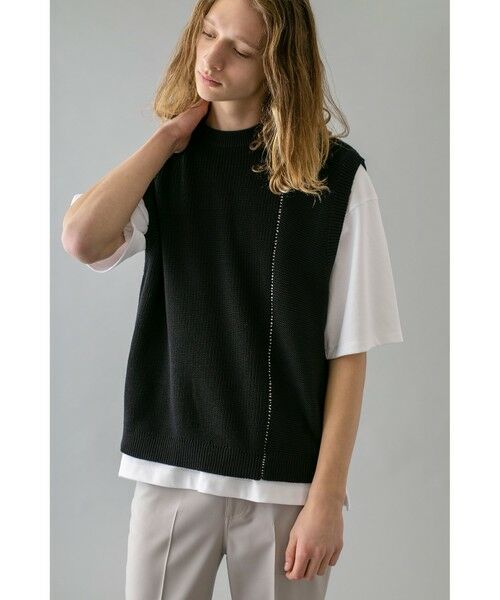 ＜monkey time＞ SWITCH LINKING CN VEST/ニットベスト