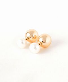 BEAUTY&YOUTH UNITED ARROWS / ビューティー&ユース ユナイテッドアローズ ピアス・イヤリング | ＜Causerie＞淡水パール×メタリックボールピアス