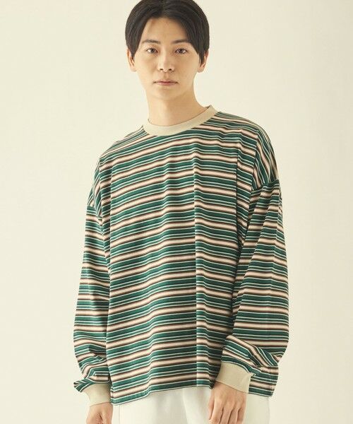 【WEB限定】＜info. BEAUTY&YOUTH＞ スーパービッグ ボーダー カットソー