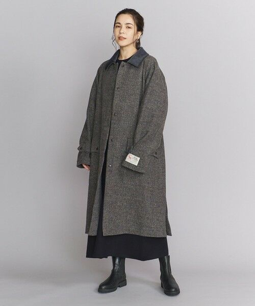 ＜TRADITIONAL WEATHERWEAR＞HEAT TWEED BARGATE ヘリンボーンロング コート