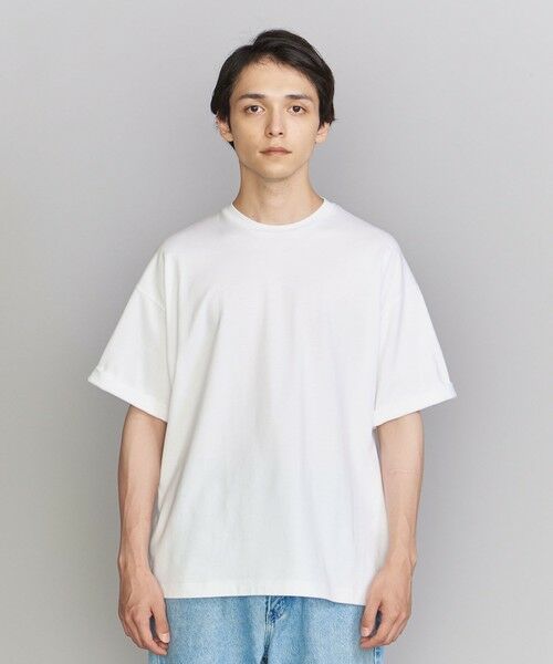 BEAUTY&YOUTH UNITED ARROWS / ビューティー&ユース ユナイテッドアローズ カットソー | 【WEB限定】ロールアップ ワイド テーパード Tシャツ -MADE IN JAPAN- | 詳細1