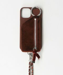 ＜ajew＞CADENAS ベルベット チェーン ストラップ iPhone14ケース