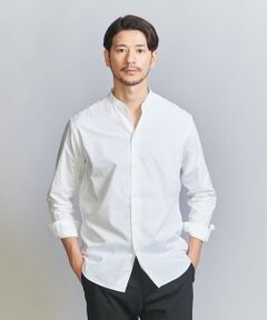 【WEB限定 WARDROBE SMART】コットン ポプリン バンドカラー スキッパー シャツ