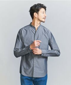 【WEB限定 WARDROBE SMART】コットン ポプリン バンドカラー スキッパー シャツ