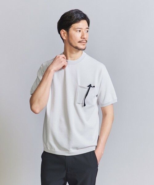 【WEB限定 WARDROBE SMART】デオドラント 1ポケット ニット Tシャツ