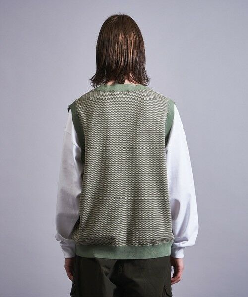 セール】 ＜monkey time＞ COTTON JACQUARD V NECK VEST/ベスト