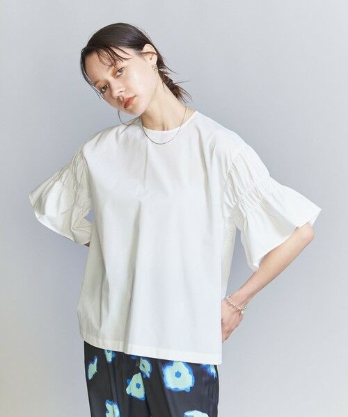 BED&BREAKFAST]Summer Rib フレアースリーブ チュニック 