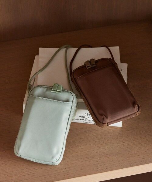 BEAUTY&YOUTH UNITED ARROWS / ビューティー&ユース ユナイテッドアローズ ポーチ | ポリエステル ジップスリム ウォレットショルダー（LIME）