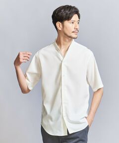 【WEB限定 WARDROBE SMART】ドレープ  バンドカラー スキッパーシャツ