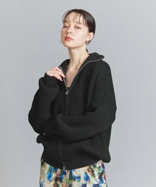 OLDDERBY KNITWEAR＞リブニット ジップ カーディガン （カーディガン