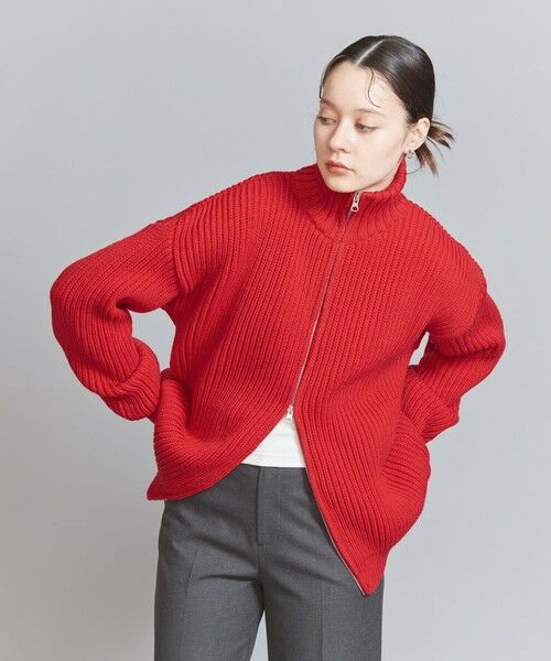 OLDDERBY KNITWEAR＞リブニット ジップ カーディガン （カーディガン